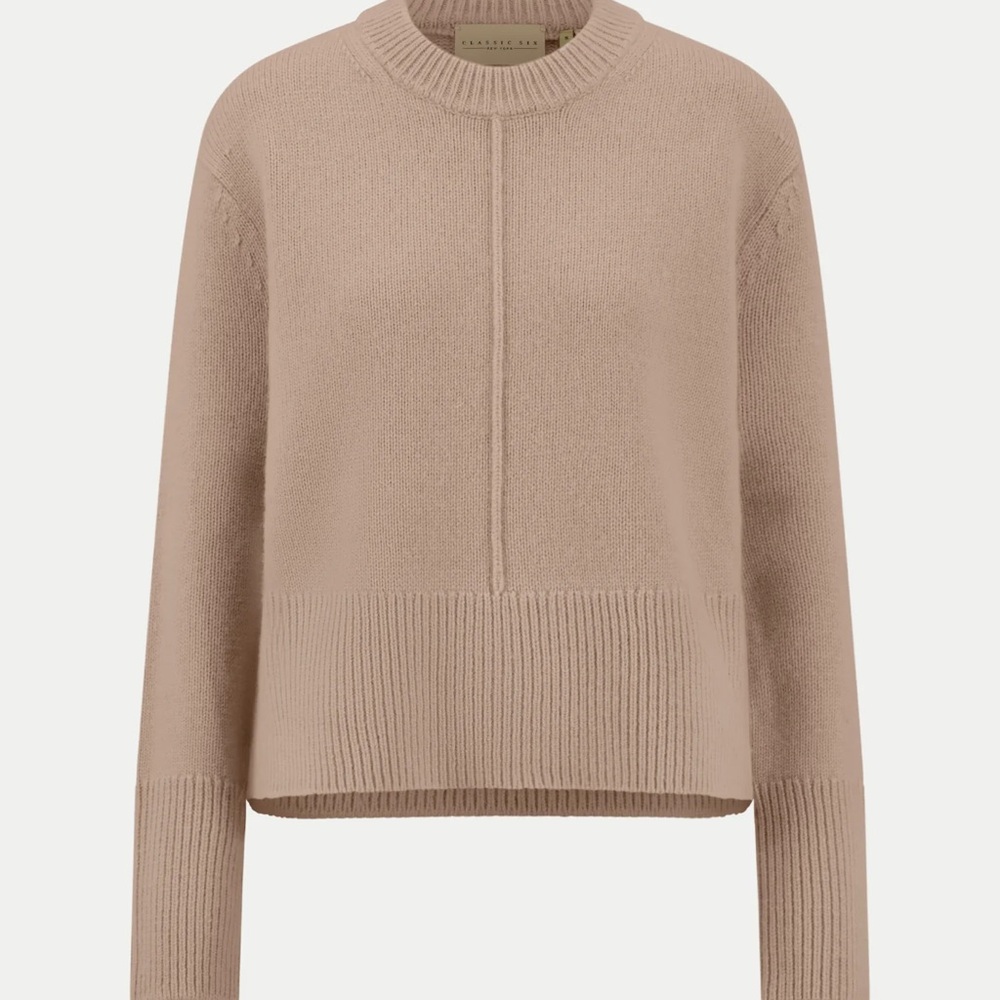 Elegant Beige Crew Neck Sweater